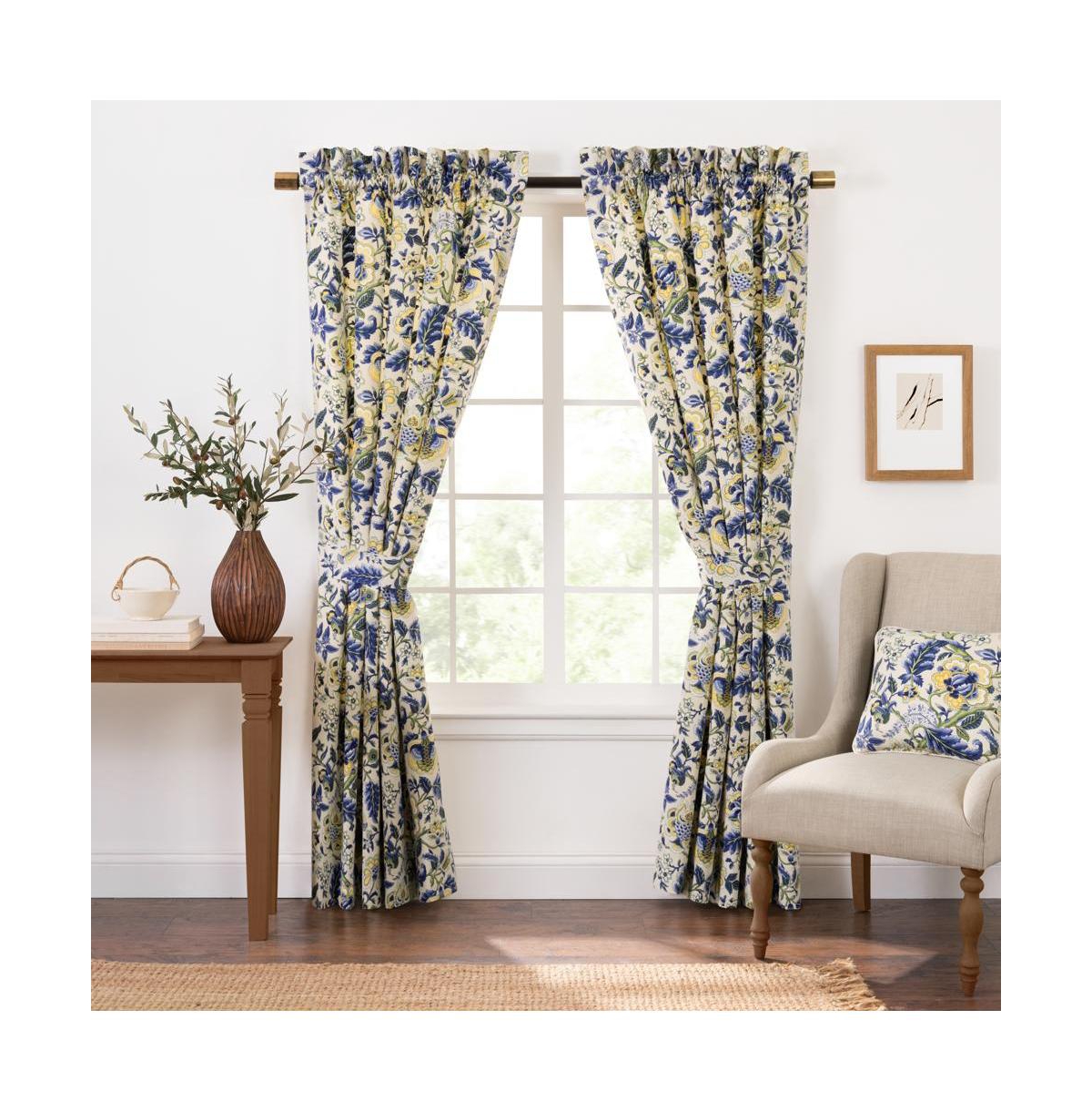 Ellis Curtain Regency 3" Rod Pocket Curtain Panel Pair with Tiebacks 96" x