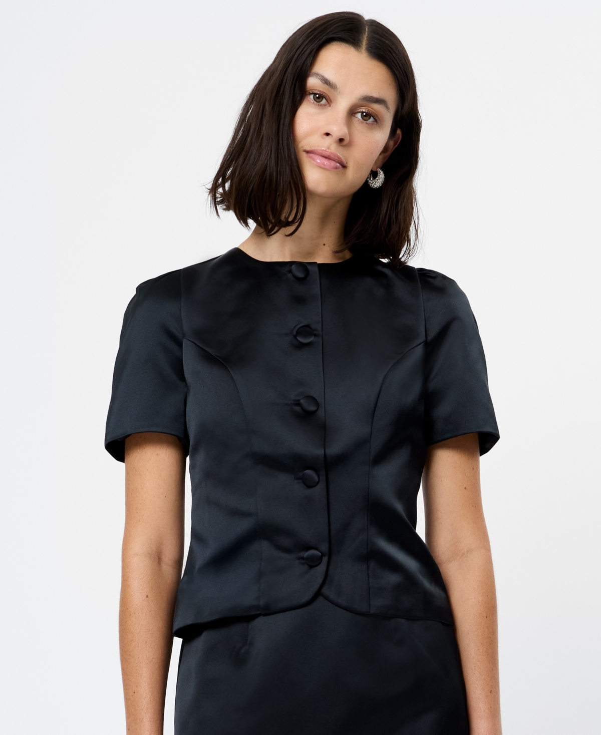 French Connection Women's Jaxon Puff Sleeves Top