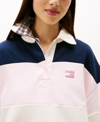 Women's Badge Stripe Rugby Long-Sleeve Sweatshirt
