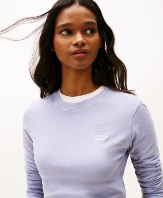 Women's Long-Sleeve Garment Dyed Logo T-Shirt