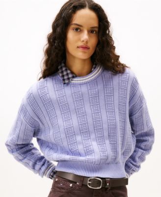 Tommy Jeans - Women's Boxy Flag Cable Long-Sleeve Sweater
