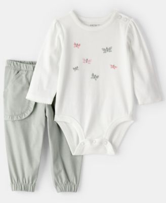 Carter's - Baby Girls 2-Piece Butterfly Bodysuit and Pants Set
