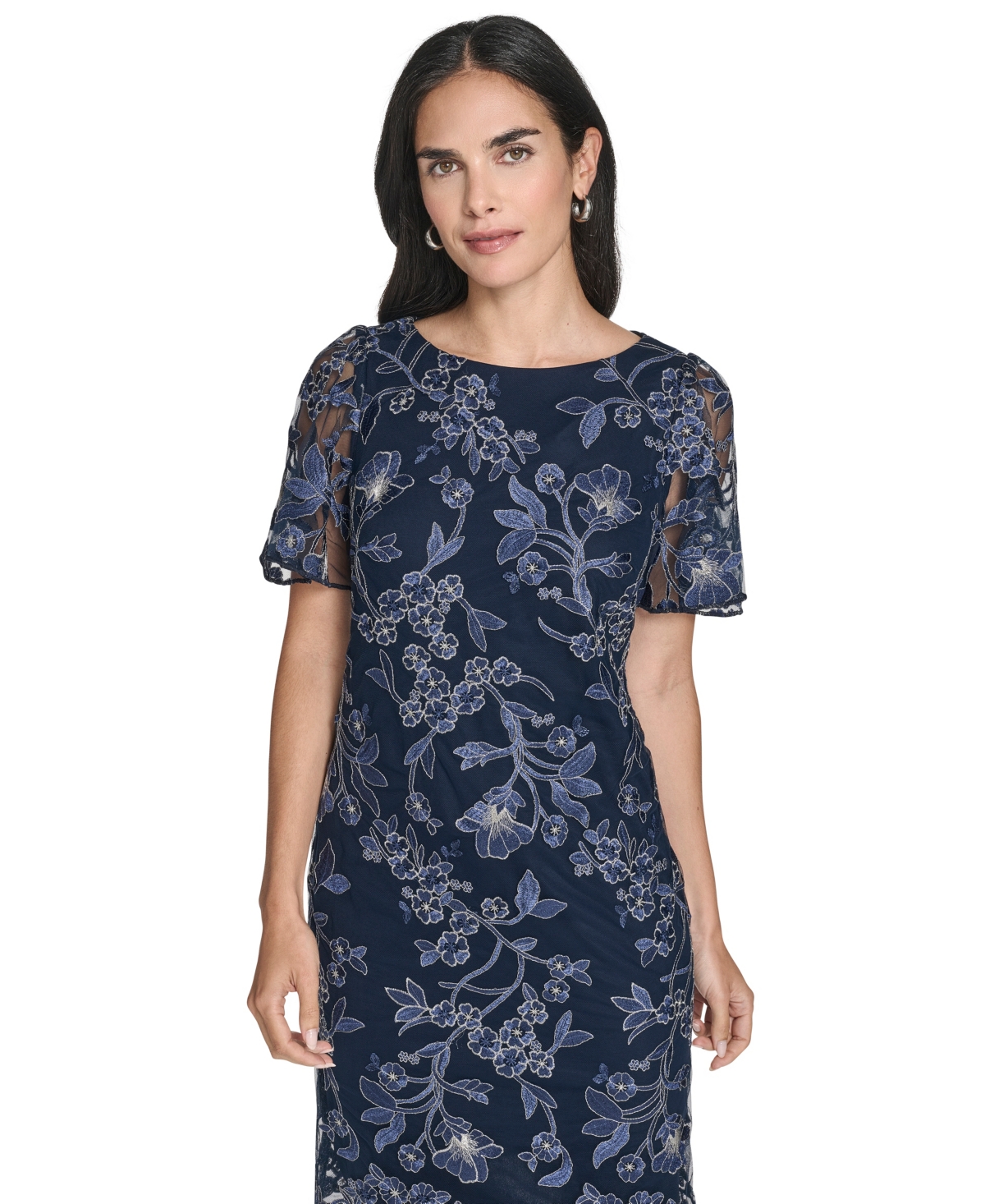 Jessica Howard Women's Short-sleeve Boat Neck Dress In Blue
