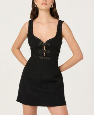 ASTR the Label - Women's Maira Tweed Scoop Neck A-Line Mini Dress