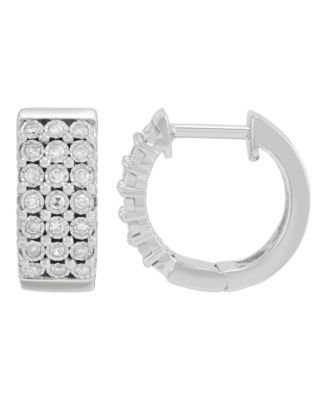 Diamond Hoop Earrings (1/4 ct. t.w.) in Sterling Silver