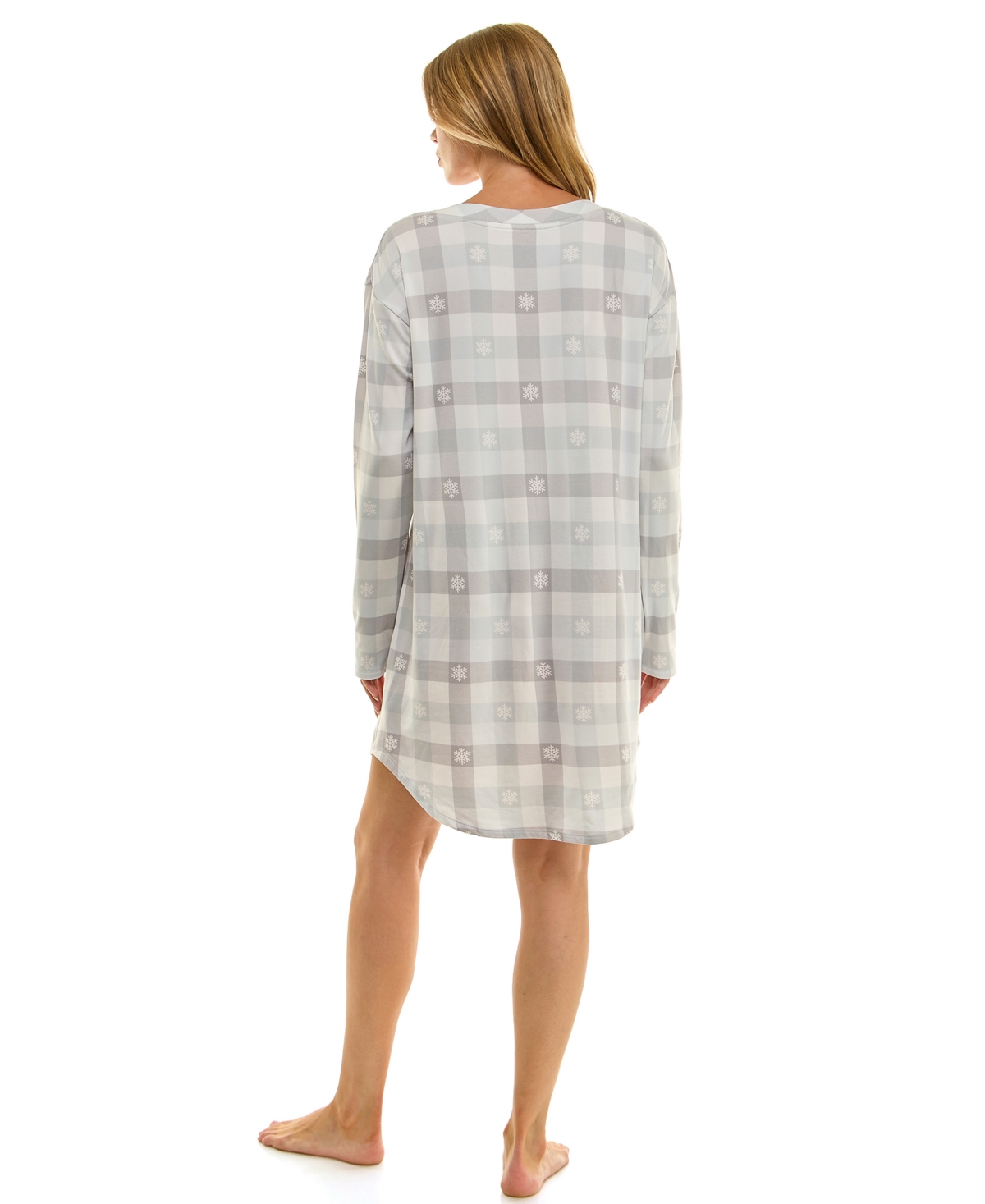 Roudelain Women's Printed Long-Sleeve V-Neck Sleepshirt