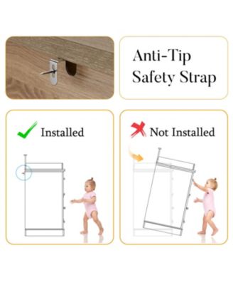 Solid Wood 4-Drawer 4-Door Storage Cabinet, Bedroom Dresser, Chest