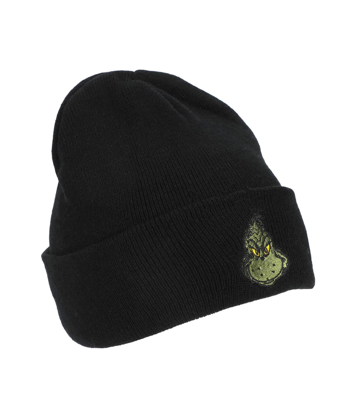 Мужская шапочка с вышивкой из черной акриловой пряжи на стандартной манжете