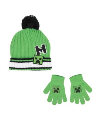 Creeper Youth Cuff Hat And Knit Gloves Cold Weather Set