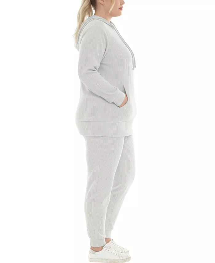 Plus Size Super Soft Two Piece Ribbed Set - thumbnail 3