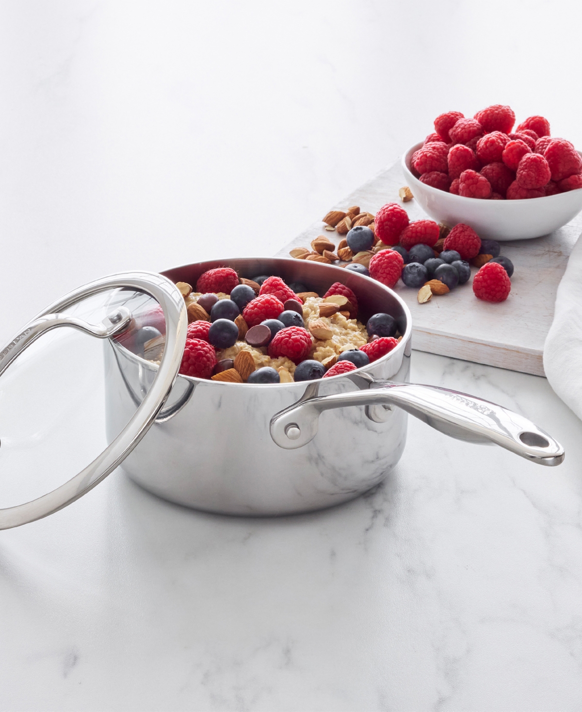 GreenPan Valencia Pro Stainless Steel Uncoated 1.6-Quart Saucepan with Lid