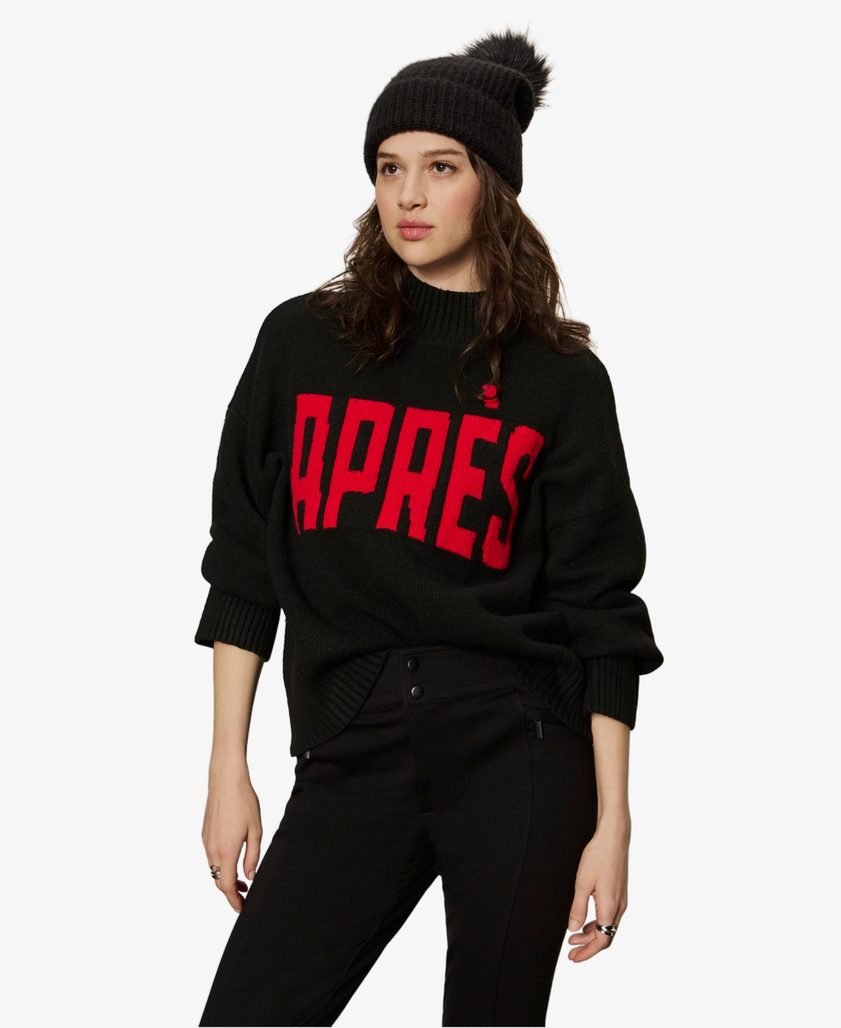 Sanctuary Women's Apres Intarsia High Mock F. Logo Sweater