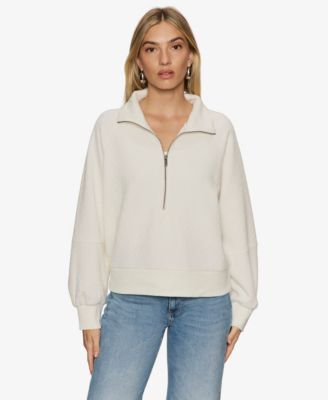Women's Textured Zip-Up Popover Top