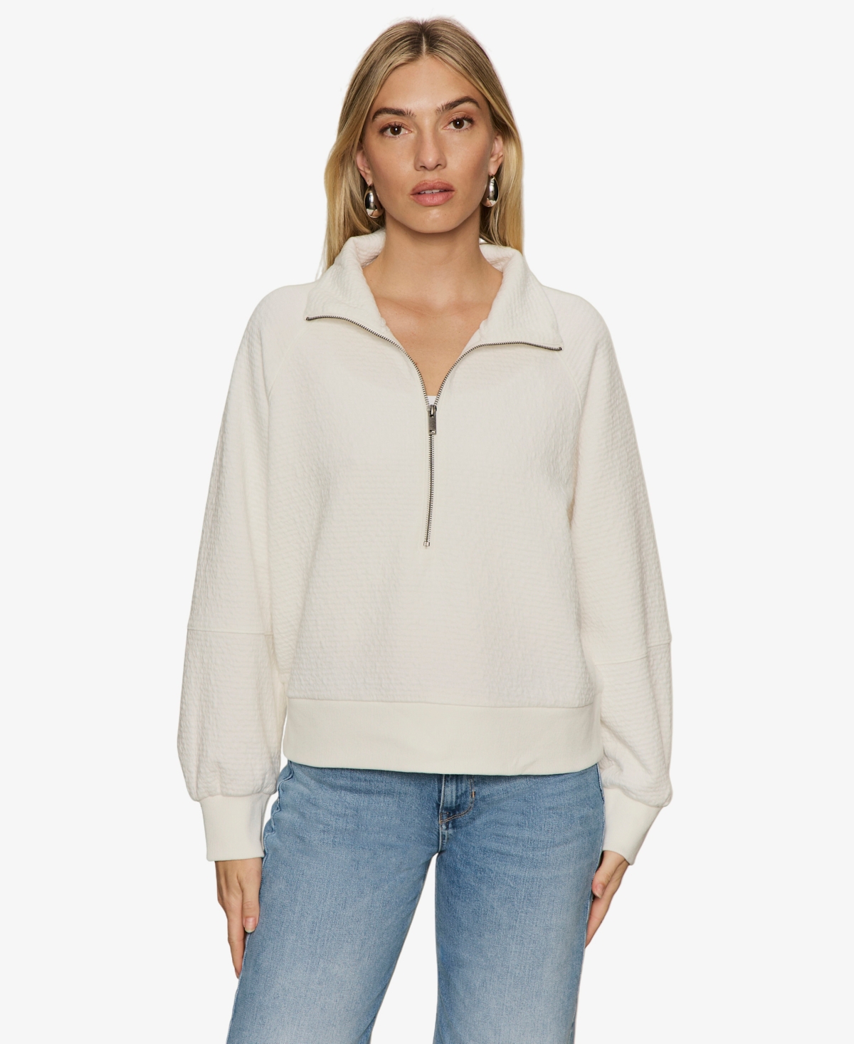 Sanctuary Women's Textured Zip-Up Popover Top