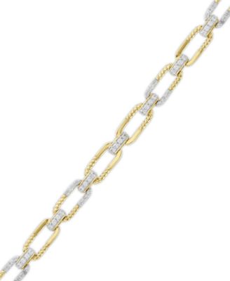 Diamond Bracelet (3/4 ct. t.w.) in 14k Yellow Gold with White Rhodium