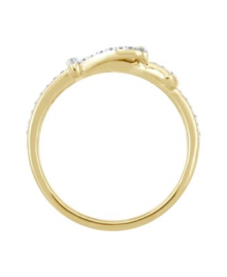 Diamond Ring (1/4 ct. t.w.) in 10k Yellow Gold with White Rhodium