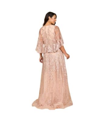 Women's Cape Sleeve Mother's Gown