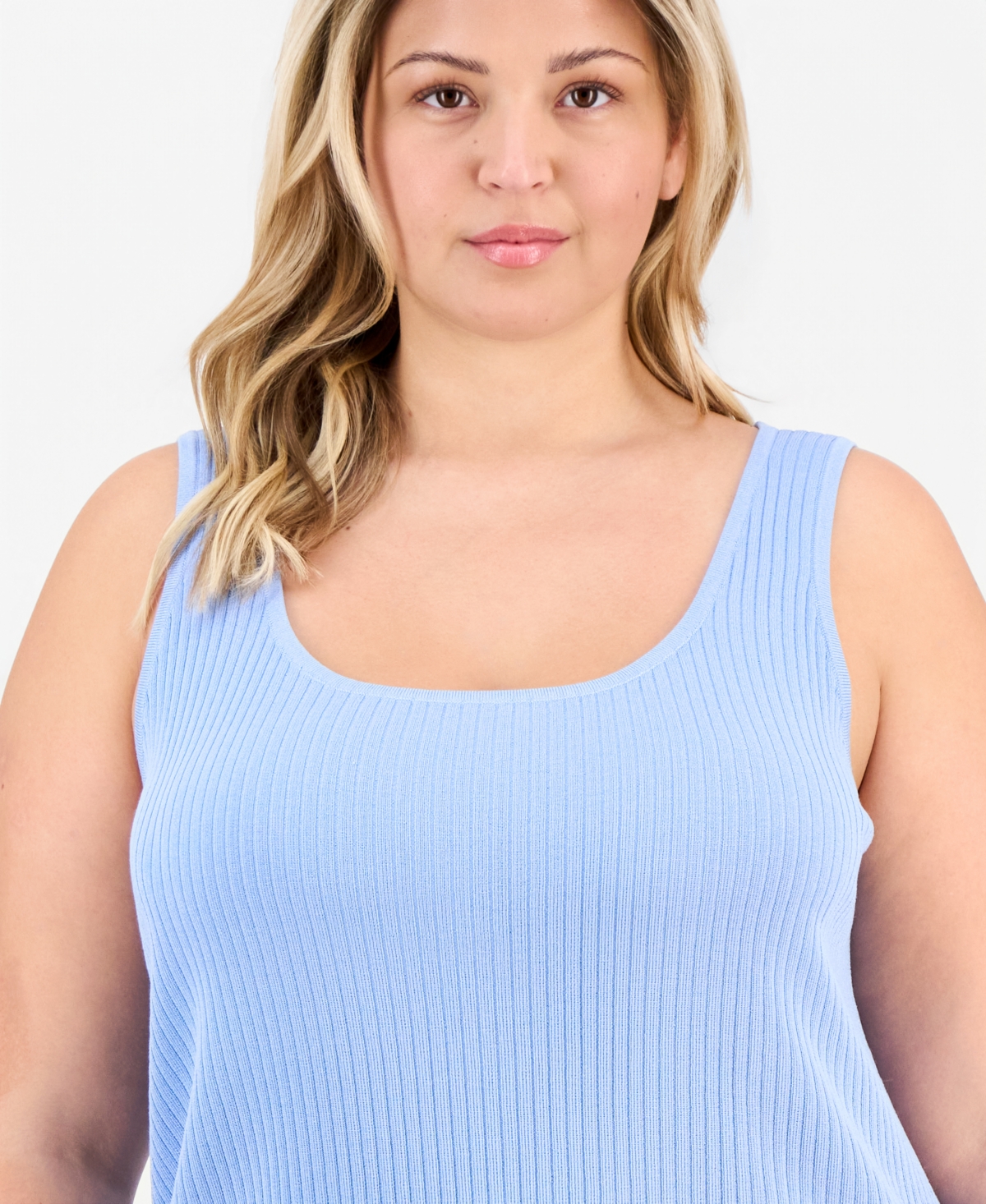 Jones New York Plus Sutton Rib-Knit Sweater Tank