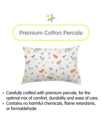 Toddler Cotton Percale Pillowcase, For 13" x 18"/33 x 46 cm Pillow (2-Pack)