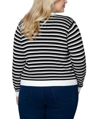 Women's Plus Size Long sleeve Ribbed Cardigan Sweater