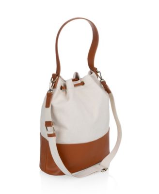 Sirolo Canvas and Leatherette 11.8" Bucket Tote Bag
