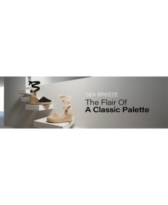 Womens Sea Breeze Woven Lace-Up Espadrille Wedges