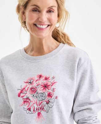 Women's Graphic Fleece Sweatshirt, Macy's Exclusive