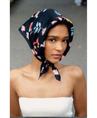 Double Sided Silk Scarf Midnight Garden