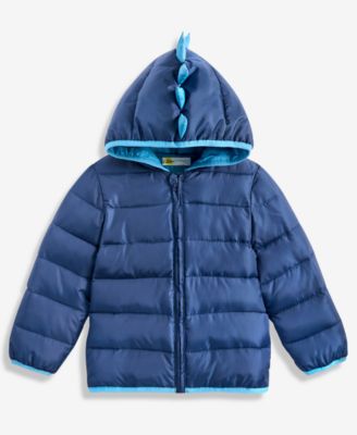 Boys' Toddler 2T-4T Dino Puffer Hooded Jacket, Macy's Exclusive