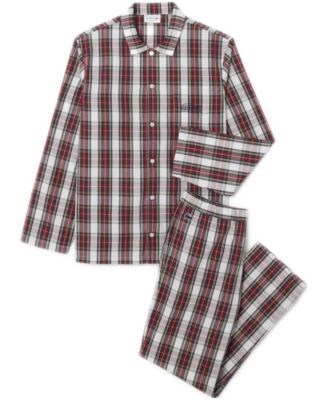 Men's Poplin Plaid Pattern Pajama Set