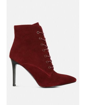 SULFUR Womens Suede Leather Stiletto Ankle Boot