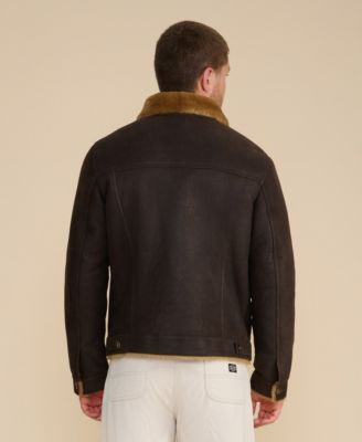 Men's Shearling Jacket, Brown and Ginger Wool