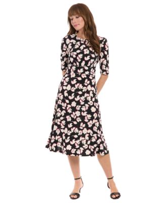 London Times - Women's Inset Waist Midi Dress