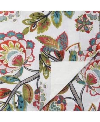 Wynette Lined 3" Rod Pocket Curtain Panel Pair with Tiebacks 100" x 84" Multicolor