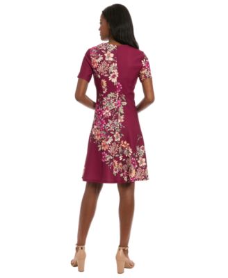 Women's Short-Sleeve Fit and Flare Dress