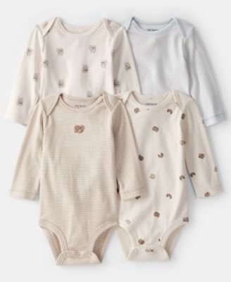 Carter's - Baby Boys or Baby Girls 4-Pack Snack Time Long-Sleeve Bodysuits Set