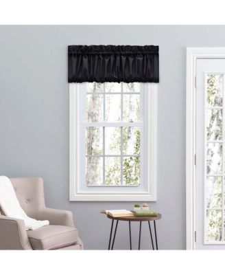 Ellis Stacey Solid Color Window 1.5" Rod Pocket High Quality Fabric Balloon Valance 60"x15" Black
