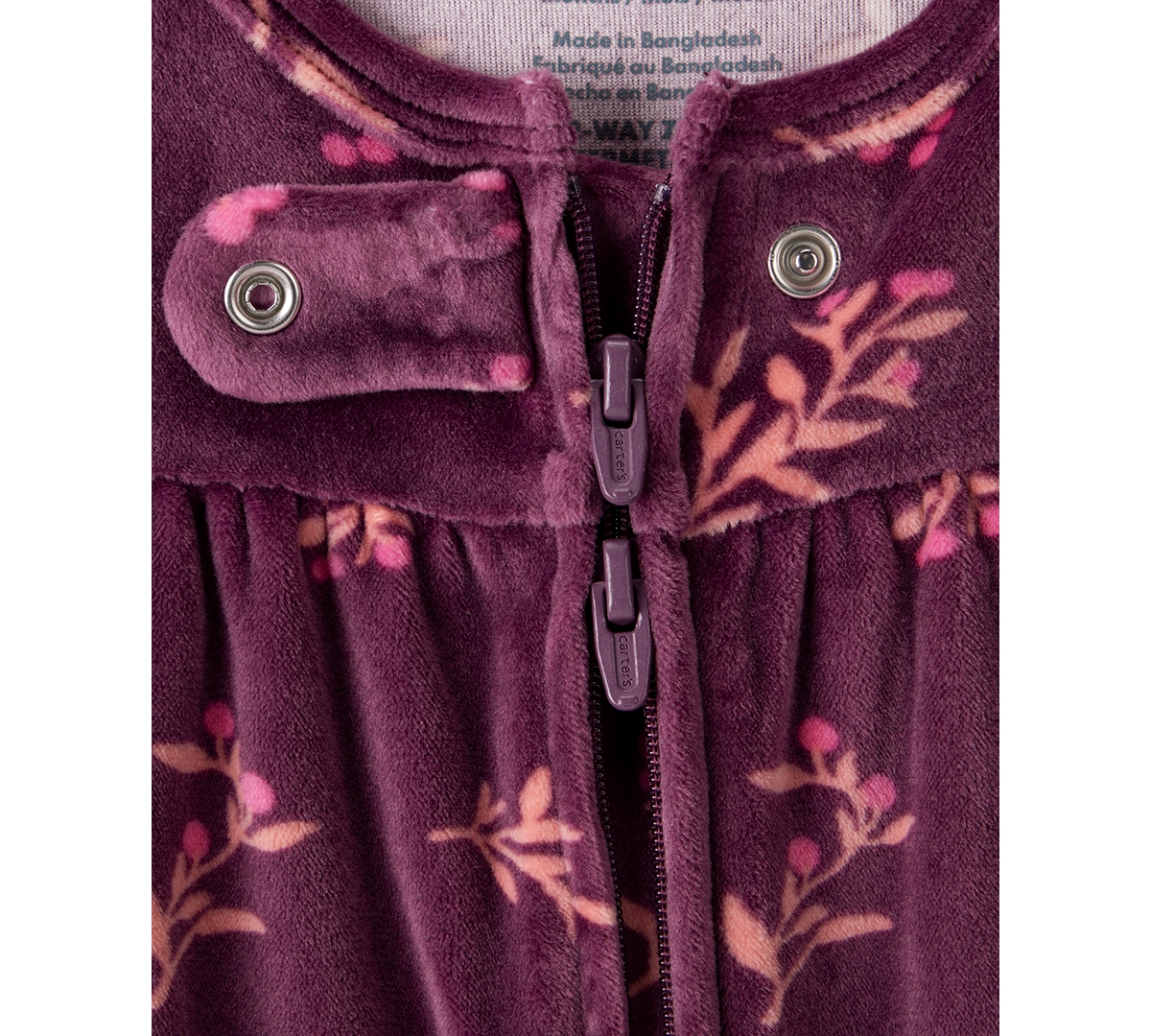 Carter's Baby Girls 2-piece Floral Long-sleeve Sleep And Play Pajama And Headband Set In Pink