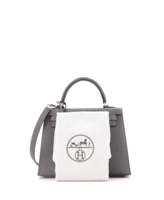 Kelly 25 Handbag Grey Epsom with Palladium Hardware