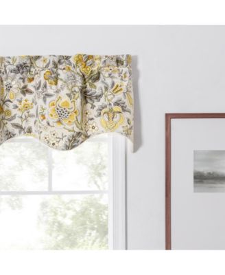 Regency Scallop Shaped 3" Rod Pocket Valances for Windows 50" x 15" Grey