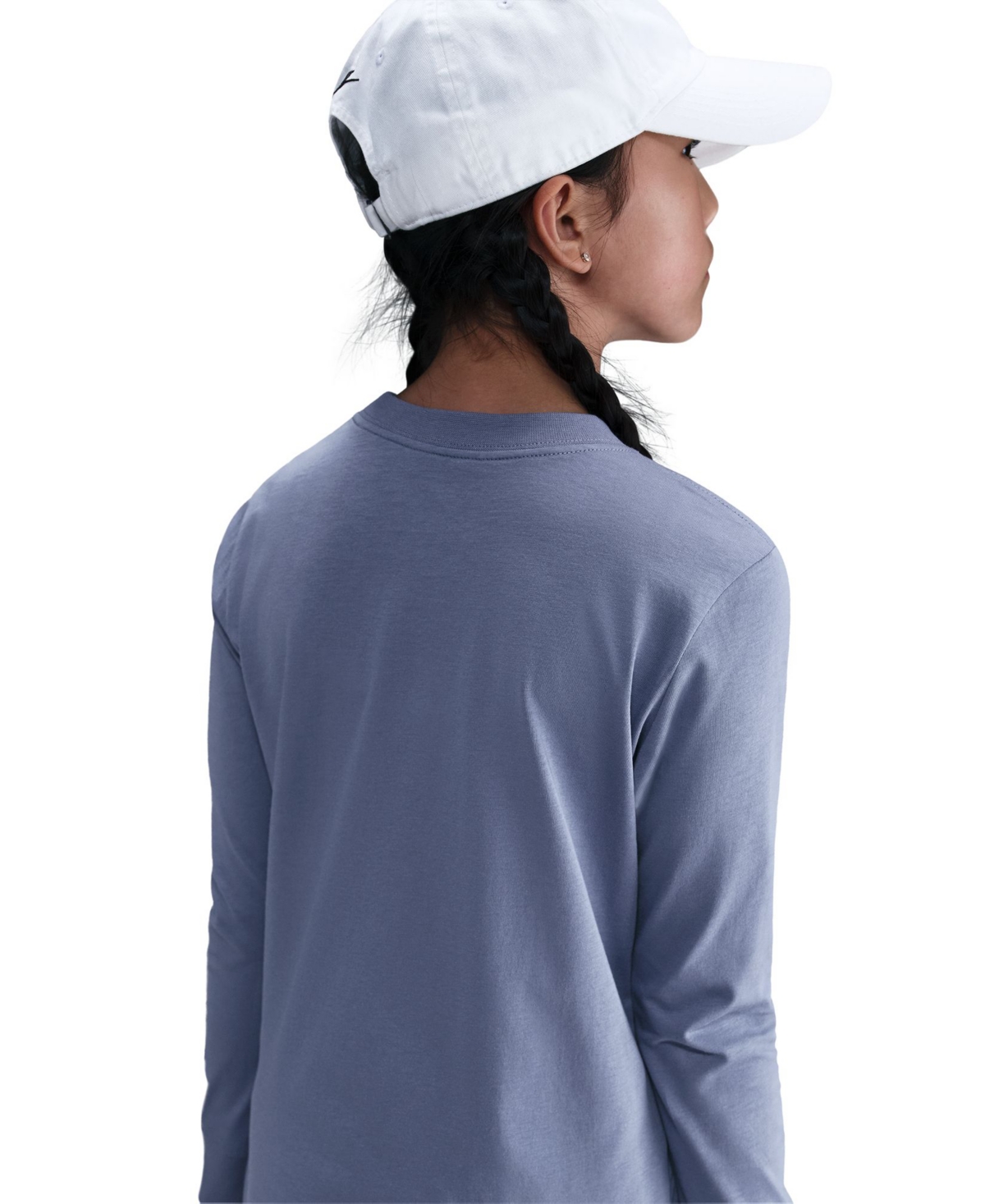 Nike Girls Sportswear Printed Long-sleeve T-shirt In Blue