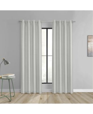 100% Polyester Glacier Balance Temperature Solid Faux Silk Blackout Grommet Curtain Panel 52" x Silver