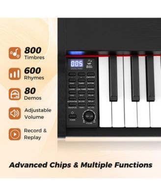 88-Key Semi-Weighted Digital Piano Set with Adjustable Stand and Triple Pedals