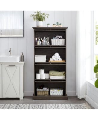 Glass display cabinet 4 Tier Glass Display Cabinet Storage Curio Cabinet with Flip up Glass Doors