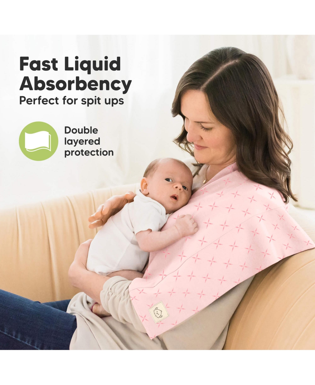 KeaBabies 6pk Shea Baby Burp Cloths for Boys and Girls, Burping Babies, Newborn