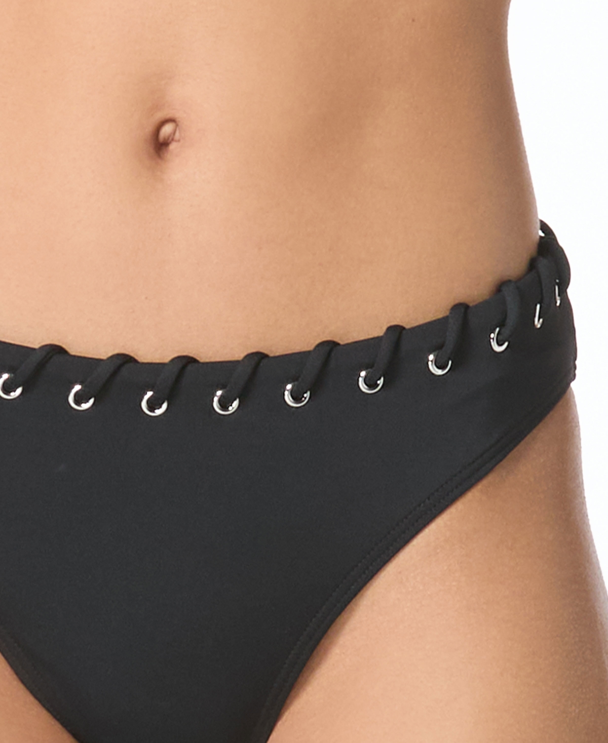 Michael Kors Michael  Women's High Leg Swim Bottoms In Black