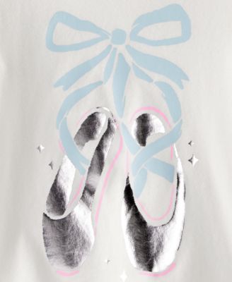 Girls' Toddler 2T-5T Long-Sleeve Metallic Graphic T-Shirt