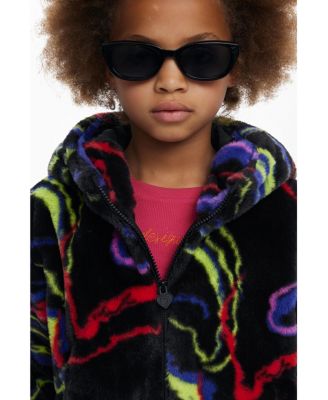 Girls's Rainbow fur jacket