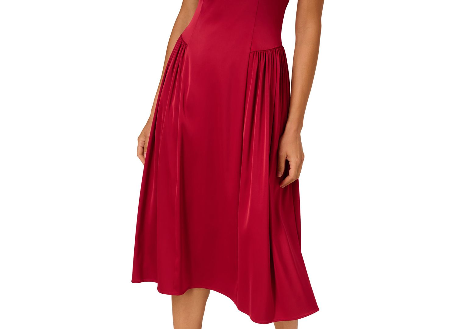 Women's Stretch Sweetheart Neck Midi Dress
