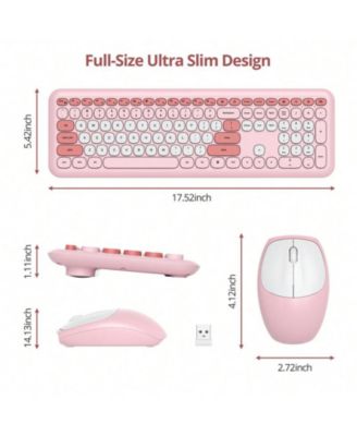Slim Low-Noise Wireless Keyboard and Mouse Combo for Windows PC and Laptop